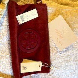 Tory Burch Charlie Clutch Imperial Garnet